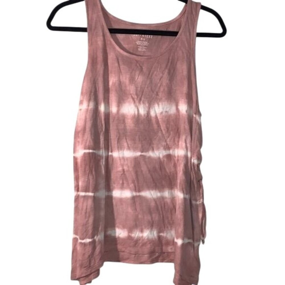 American Eagle Soft & Sexy Ribbed Tie-Dye Tank Top With Side Lace-Up Detail L/G
